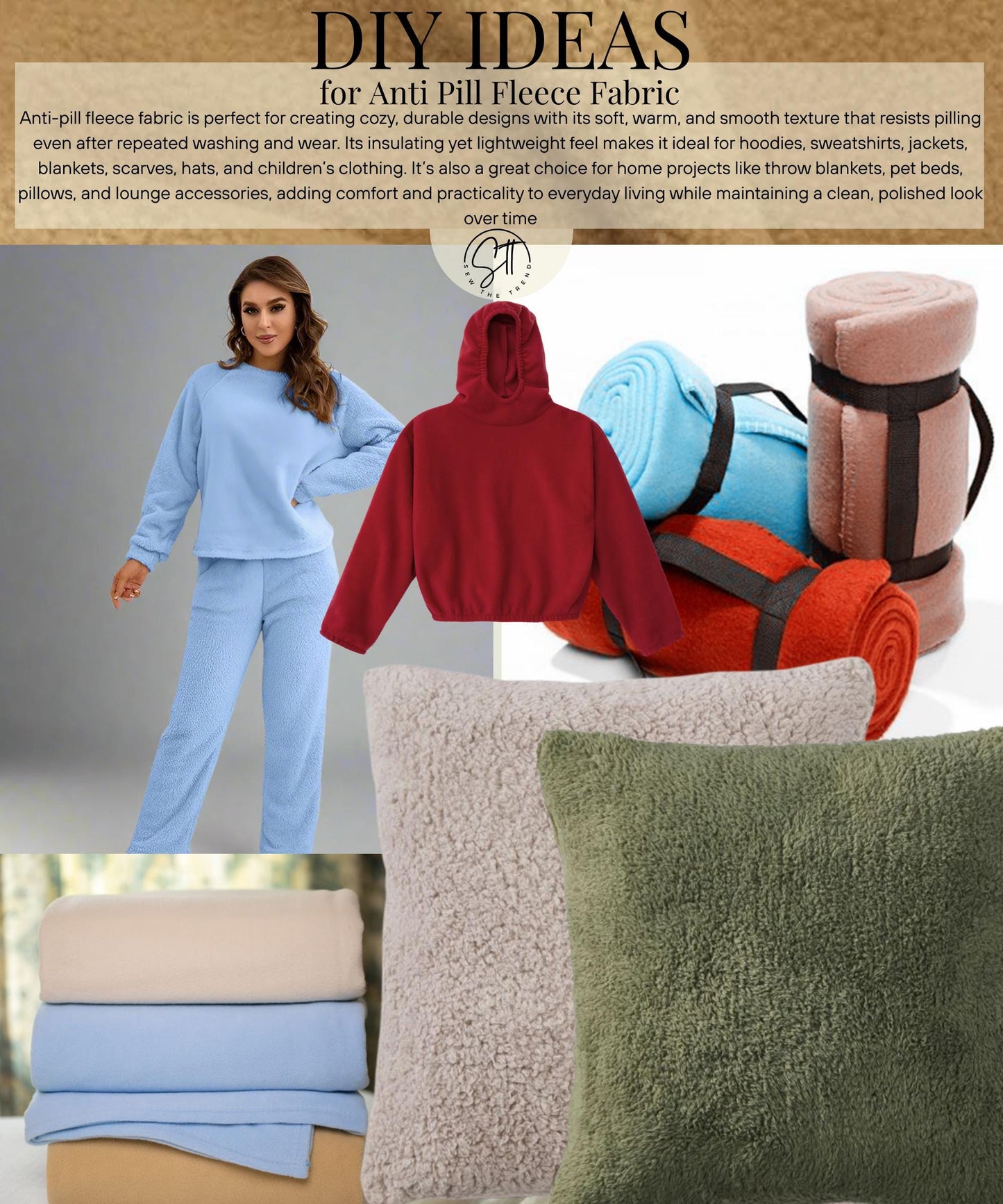 Anti-Pill Polar Fleece Fabric by the Yard