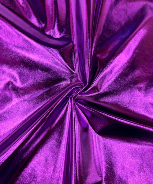 Purple Metallic Stretch Foil Lame fabric
