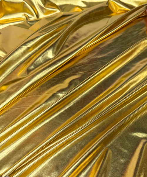 Gold Metallic Stretch Foil Lame fabric
