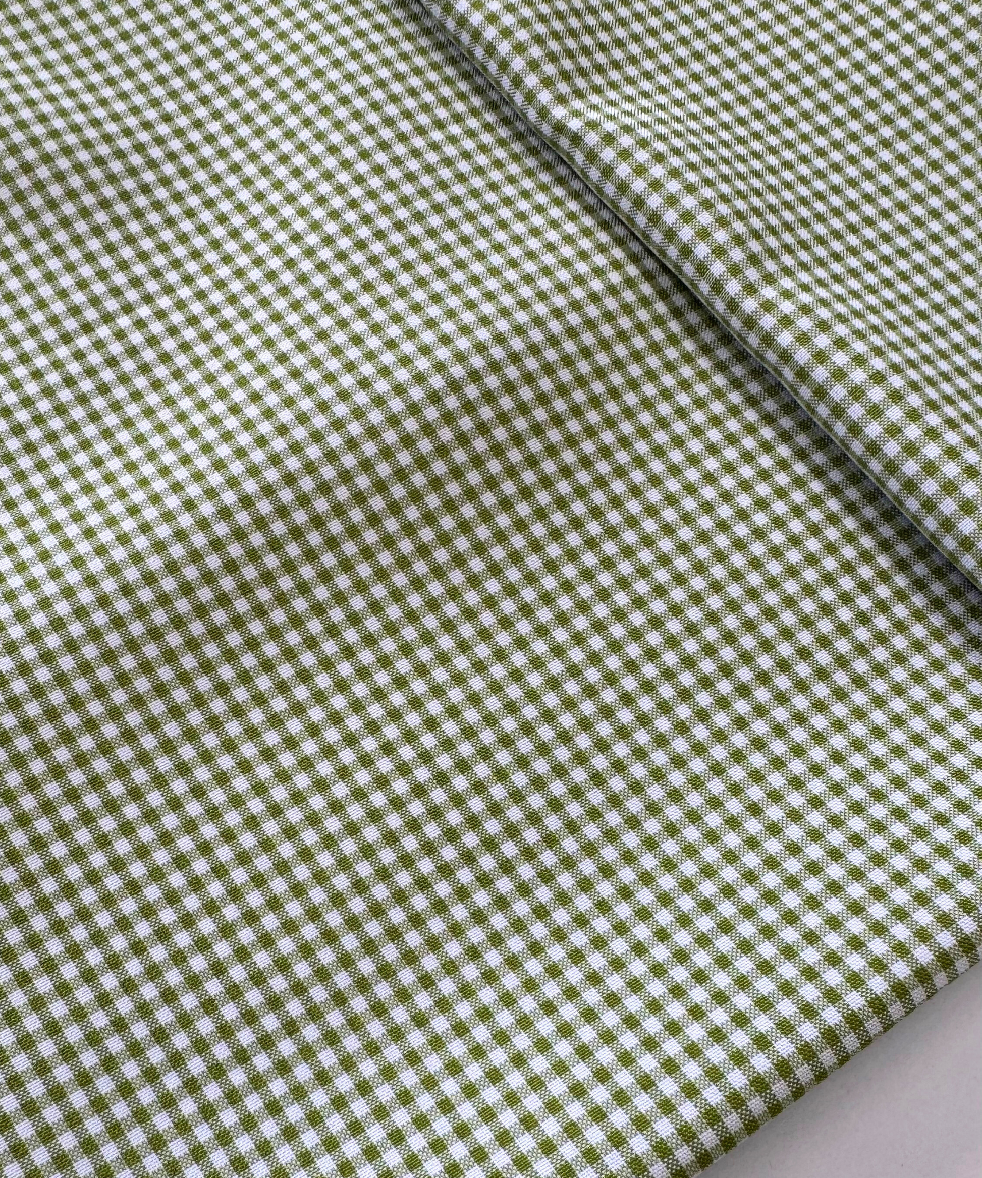 Green and white checkered fabric
