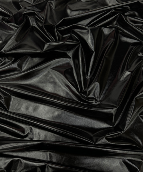 Black Metallic Stretch Foil Lame fabric