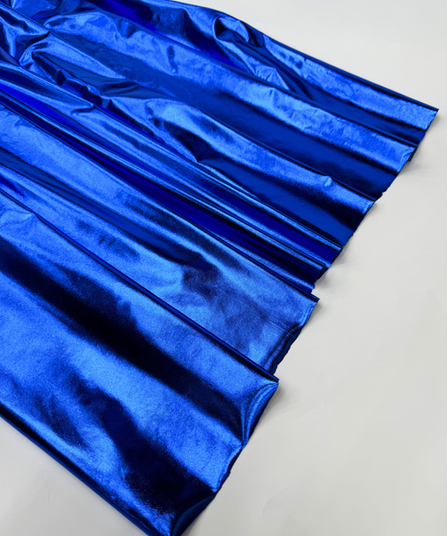 Royal Blue Metallic Stretch Foil Lame fabric