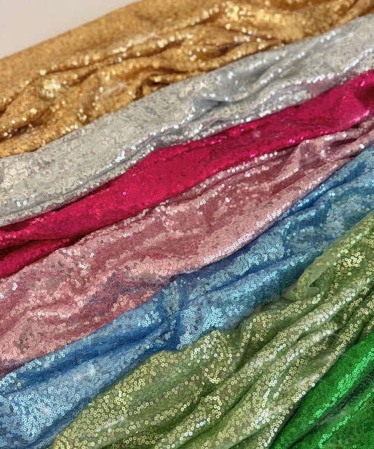 Glitz Sequins on Stretch Mesh Fabric