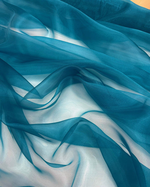 Teal Blue Organza