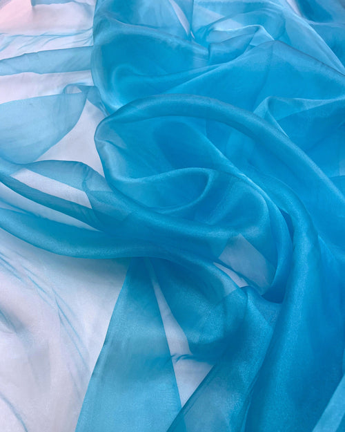 Turquoise Crystal Organza