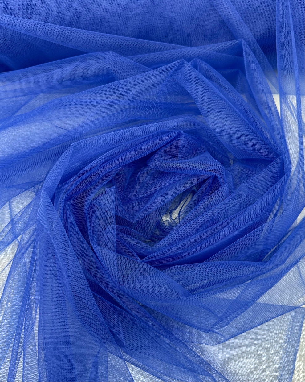 Blue Ruffles Fabric Royal Blue Stretch Netting Fabric – Soft, Sheer & 4-Way Stretch – Sew ...