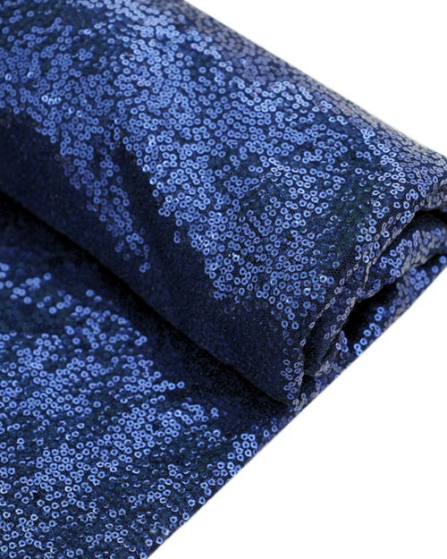 Navy Blue Glitz Sequins Mesh Fabric 