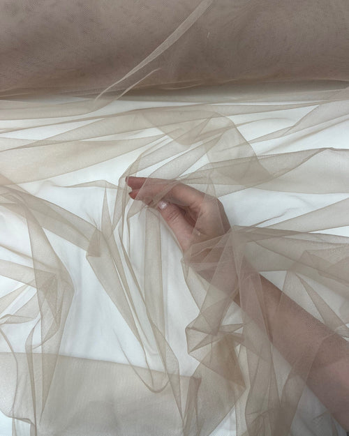 medium nude stretch tulle