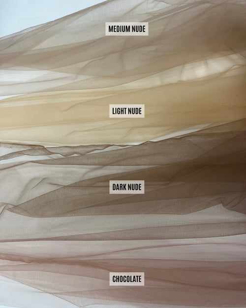 High Quality Skin Tone Tulle Fabric by the Yard,  Soft and Matte Italian Tulle 63" Wide, Bridal Mesh Tulle Netting Fabric,  Illusion Mesh