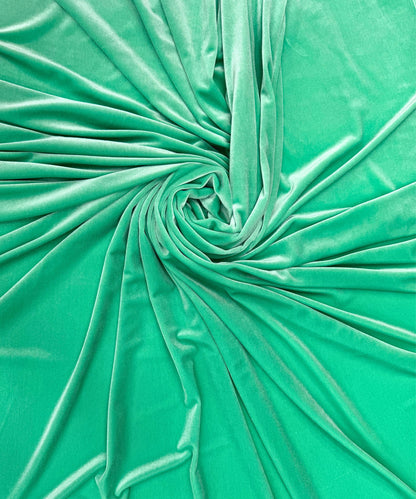 Mint Stretch Velvet Fabric By The Yard