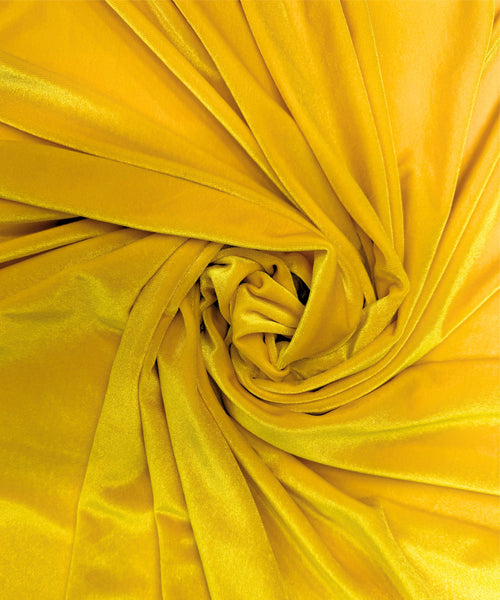 yellow Stretch Velvet Fabric By The Yard