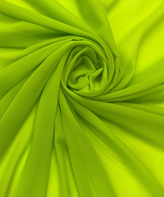 Lime Green chiffon fabric