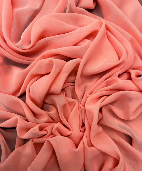 Coral chiffon fabric