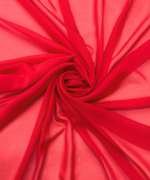 Red chiffon fabric