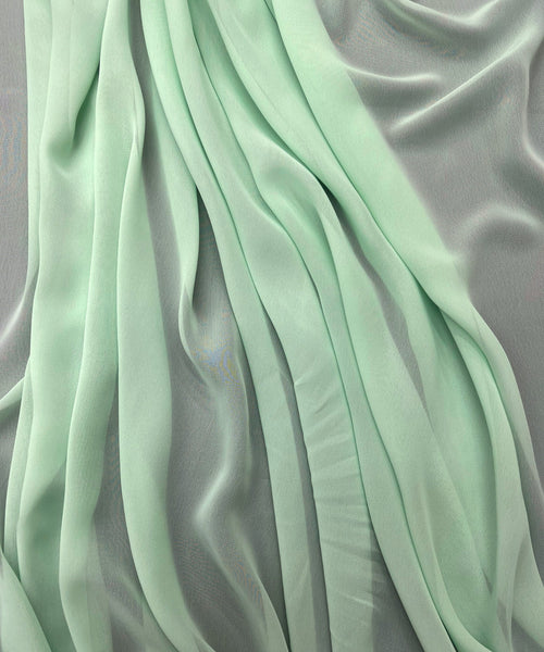 light green mint sheer chiffon fabric