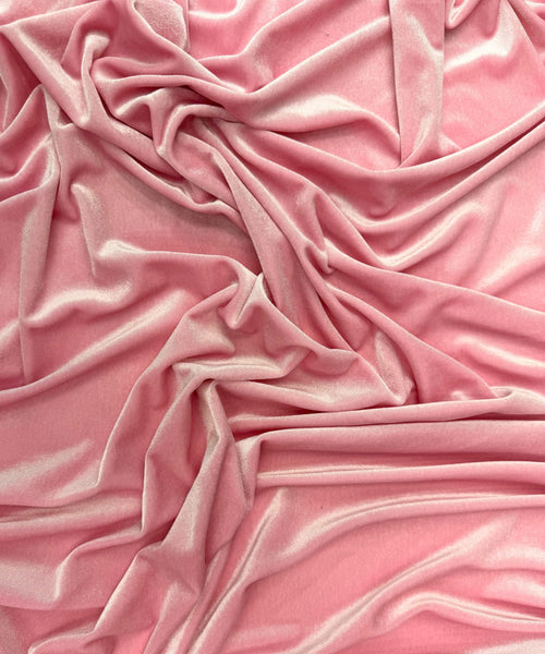 Dusty Pink Stretch Velvet Fabric By The Yard