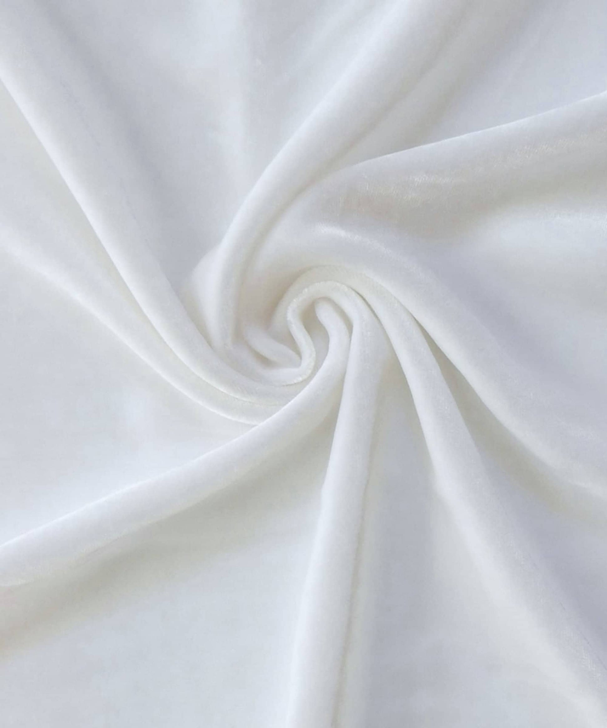White Stretch Velvet Fabric By The Yard