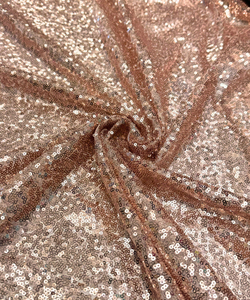 Stretch Rose Gold Sequins on Mesh Fabric, Rose Gold Sequin Fabric by the Yard, Sequins Fabric for Party Dress, Sequin Dress, Decor, Gowns