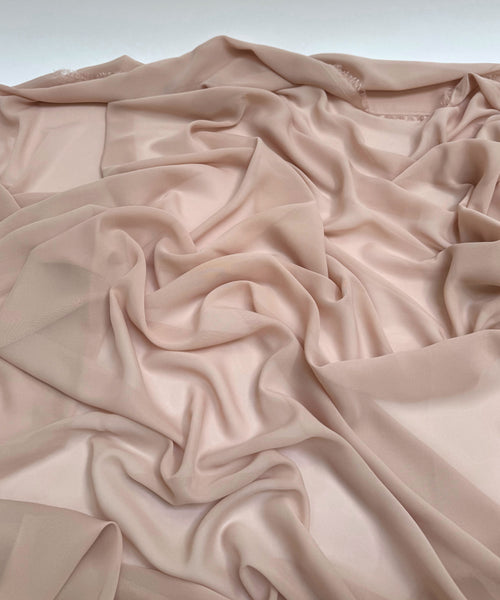 Light mocha tan chiffon fabric