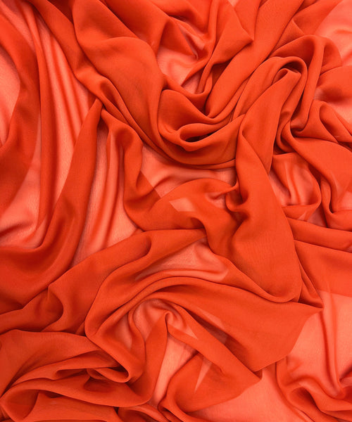 burnt orange chiffon fabric