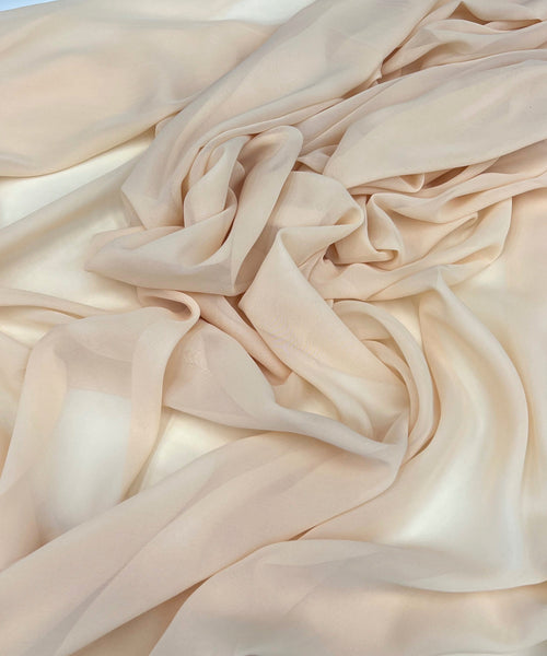 Beige chiffon fabric