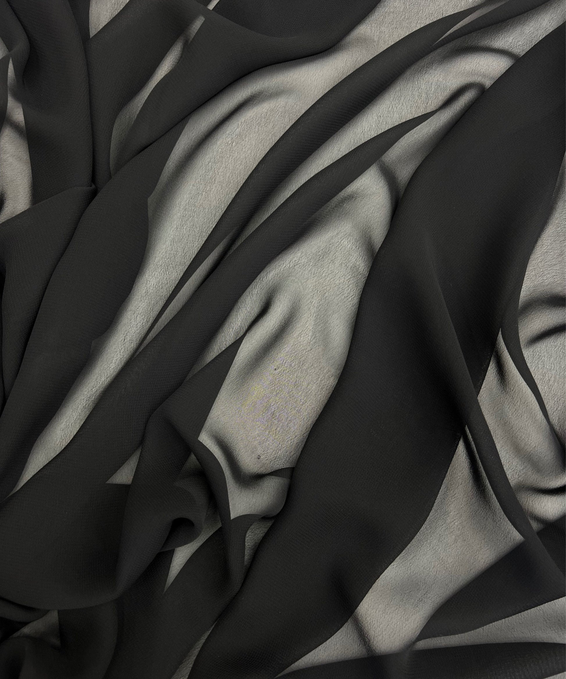 Black Sheer Chiffon Fabric – Soft and Lightweight for Dresses & Décor – Sew The Trend Black Sheer Chiffon Fabric – Soft and Lightweight for Dresses & Décor – Sew The Trend