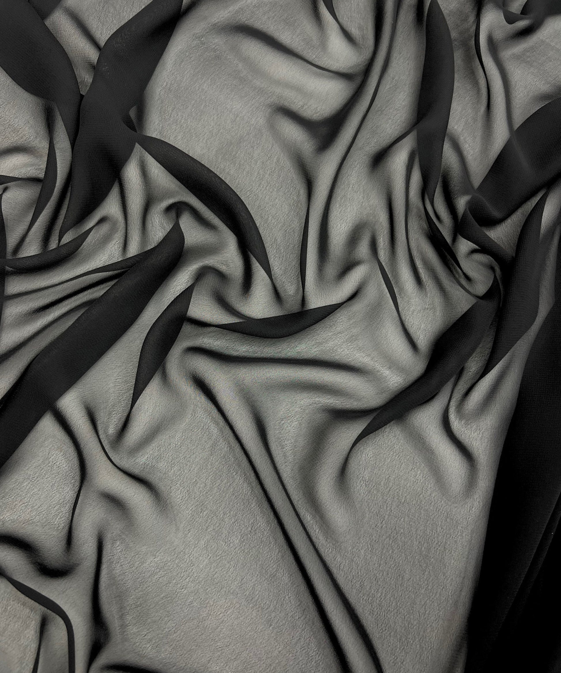 black chiffon dress material 2 Meters 148cm 58.26" Width Black Chiffon Fabric Pearl Yarn Fabric Summer Dress Materials MM145