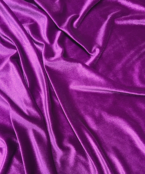 Magenta Stretch Velvet Fabric By The Yard