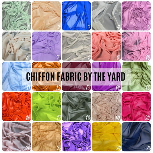 Chiffon Fabric By The Yard, Matte Chiffon Sheer Fabric, Multi Chiffon Fabric for Chuppah, Dress, Wedding Table Runner, Arch, Draping Fabric