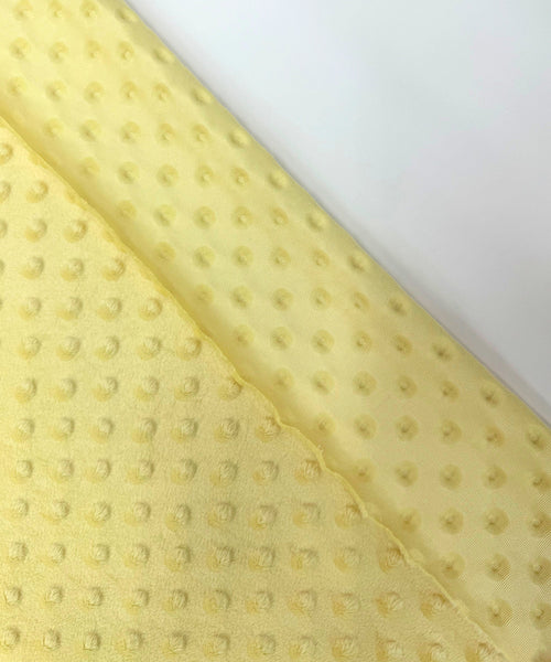 Yellow Minky Dot Fleece Fabric by the Yard, Dimple Dot Minkee Fabric Yellow Plush Fabric for Blankets, Pillow Covers Soft Toys, Baby Blanket