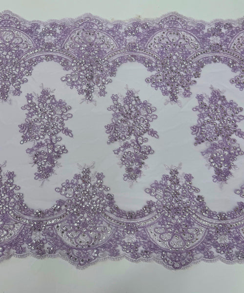 Lilac Sequin Lace Fabric for Table Runner