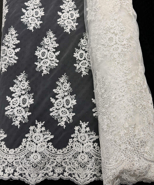 Ivory Embroidered Floral Bridal Lace