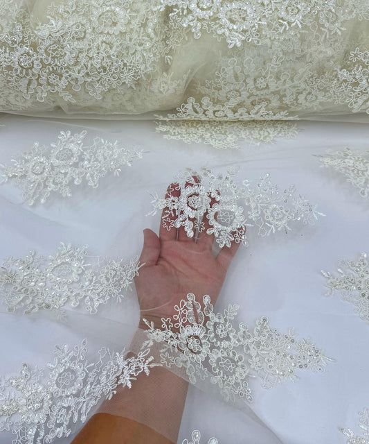 Ivory Embroidered Floral Bridal Lace