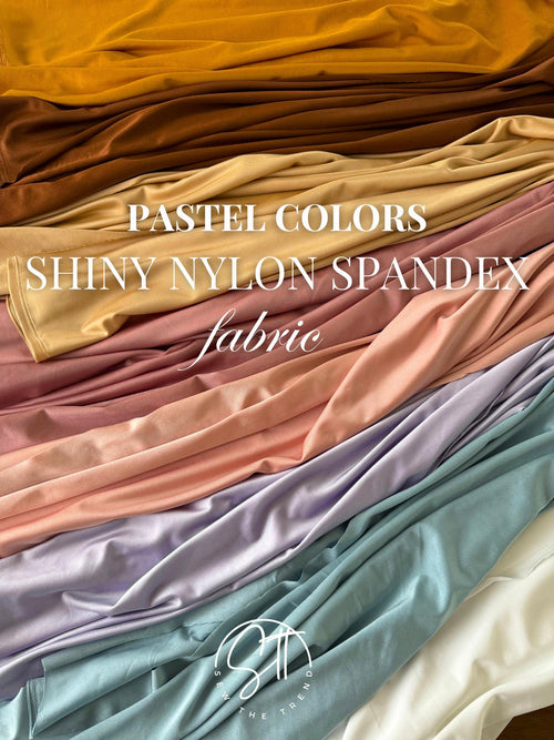 Shiny Nylon Spandex Fabric by the Yard, Premium Quality 4-Way Stretch Nylon Milliskin Spandex Fabric for Costumes Swimwear Gowns Activewear
